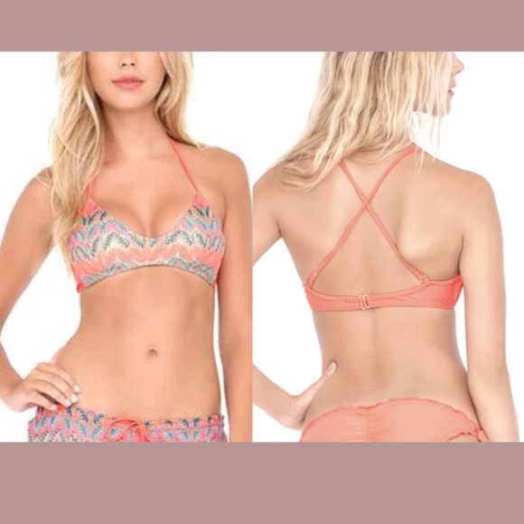 NEW $168 Luli Fama [ Large ] Fiego Divino Criss-Cross Bikini Top +‎ Bottom - Picture 3 of 16
